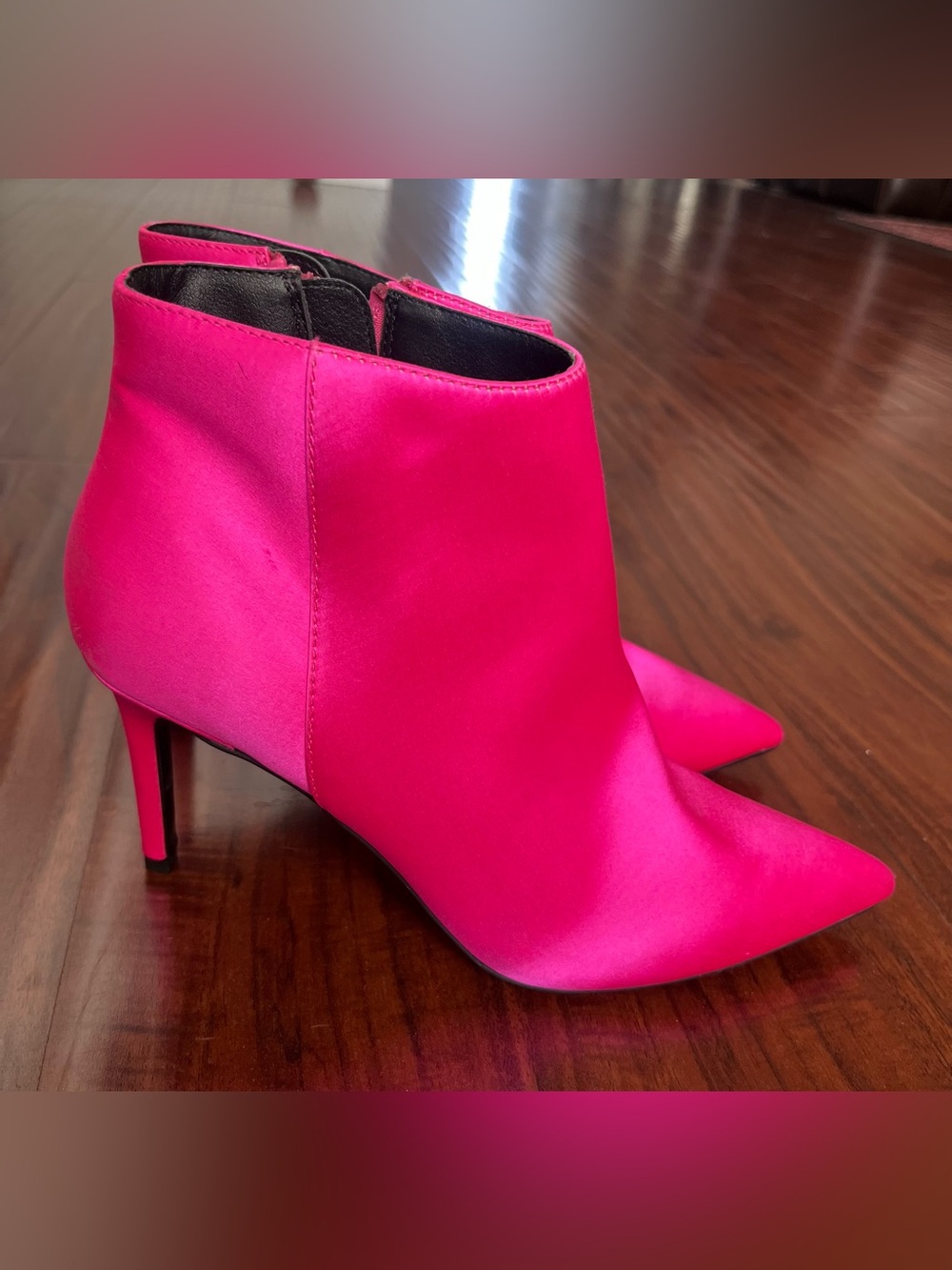 Statement Hot Pink Pointed-Toe Ankle Booties